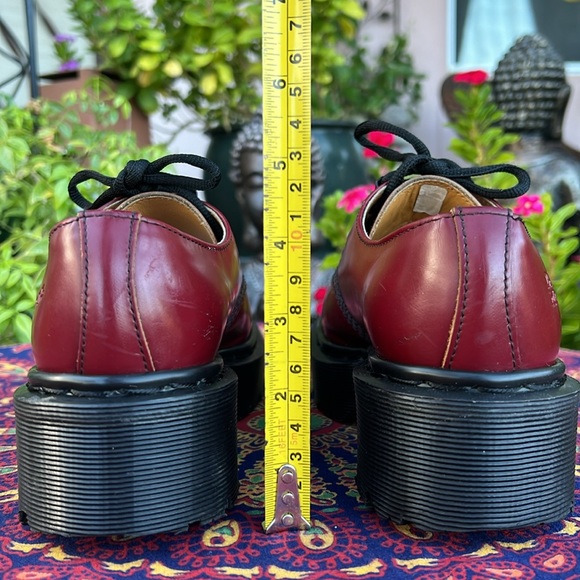 🏴󠁧󠁢󠁥󠁮󠁧󠁿 Vintage MIE Dr. Martens Red Tunnel Eye Platform Oxfords UK 4 - Picture 11 of 17
